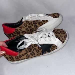 Leopard print sneakers size 6